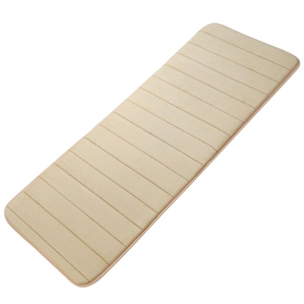 Memory Foam Bath Mat Absorbent Soft Runner Floor Mat 16" x 47" Beige